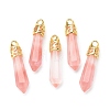 Bullet Cherry Quartz Glass Pendants G-E332-C30-G-2