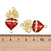 Brass Pave Clear Cubic Zirconia Connector Charms KK-L251-18G-01-3