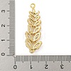 Rack Plating Brass Pave Clear Cubic Zirconia Leaf Links Connector Charms KK-P277-49G-3