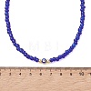 10Pcs 10 Colors Bohemian Brass Enamel Evil Eye & Glass Seed Beaded Necklaces NJEW-MZ00145-3