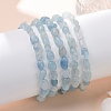 Natural Aquamarine Bead Stretch Bracelets X-BJEW-K213-54-4