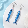 Pacific Saury Glass Seed Beads Dangle Earrings EJEW-MZ00647-4