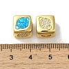 Rack Plating Brass Micro Pave Cubic Zirconia Beads KK-P268-01G-13-2