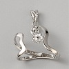 Brass Pendant Irregular Cabochon Settings KK-WH0079-104C-P-1