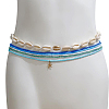 6Pcs 6 Styles Bohemian Natural Shell and Plastic Beaded Waist Chains Sets AJEW-CP0011-36-7