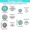 20Pcs 5 Styles 1-Hole Alloy Shank Buttons BUTT-CY0001-39-2