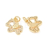 Brass Micro Pave Cubic Zirconia Pendants KK-C162-033G-2