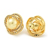 Brass Micro Pave Clear Cubic Zirconia Stud Earrings EJEW-H014-04G-2