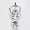Brass Fold Over Magnetic Clasps X-KK-G338-01P-1