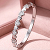 304 Stainless Steel Pave Clear Cubic Zirconia Hinged Cuff Bangles for Women WGF7C0B-01-1