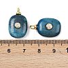 Dyed Natural Blue Agate Pendants X-KK-B157-42F-08-3