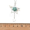 Natural Hemimorphite Alloy Star Pendant Necklaces for Women NJEW-TA00273-01-4