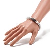 Natural Howlite & Lava Rock Round Beads Energy Power Stretch Bracelet for Men Women BJEW-JB07037-02-3