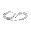 304 Stainless Steel Horseshoe Hoop Earrings for Women EJEW-B018-05P-2