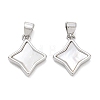 Rack Plating Brass & Natural White Shell Pendants SH-CBAB0A4-13P-1