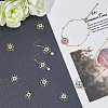 10Pcs Brass Colorful Cubic Zirconia Connector Charms FIND-HY0001-22-4