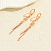 Brass Clear Cubic Zirconia Hoop Earrings BI1725-5-1