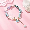 Dyed Natural Trochid Shell/Trochus Shell Chips Beaded Bracelets for Women BJEW-JB13130-02-1
