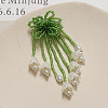 Handmade Glass Seed Beads Flower Tassel Stud Earrings FS-WG63232-06-1