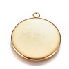Ion Plating(IP) 304 Stainless Steel Pendant Cabochon Settings LS-X-STAS-G127-13-25mm-G-2
