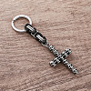 304 Stainless Steel Skull-shape Cross Keychains LS-HC7516-1