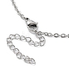 304 Stainless Steel Mushroom Link Chain Necklace NJEW-K249-03P-3
