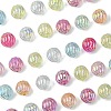 50Pcs UV Plating Rainbow Iridescent Acrylic Beads PACR-CJ0001-28-8