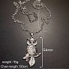 Vintage Alloy Crystal Rhinestone Owl Pendant Necklaces WU5085-2