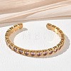 304 Stainless Steel & Cubic Zirconia Cuff Bangles for Women BJEW-T031-01A-2