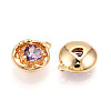 Brass Micro Pave Cubic Zirconia Charms KK-N262-114C-G-2