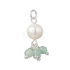 Natural Green Aventurine & Garne & Amethyst & Rose Quartz & Apatite Faceted Round & Potato Pearl Pendants PALLOY-JF04750-02-2