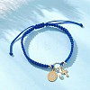 Oval with Virgin Mary & Cross 304 Stainless Steel & Natural Freshwater Pearl Charm Bracelets BJEW-JB12928-4