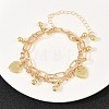 Iron Figaro & Paperclip Chain Double Layers Bracelets Link Bracelets for Women BJEW-A156-01G-3