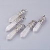 Natural Quartz Crystal Big Pointed Pendants G-G738-A-40-1