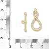 Brass Micro Pave Clear Cubic Zirconia Toggle Clasps CU-CBAC675-05G-4