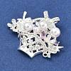 Brass Micro Pave Cubic Zirconia Pendants KK-B172-04S-2