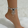 Bowknot Tassel Alloy Rhinestone Anklets for Women WGEE1E3-04-1