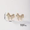 French Style Elegant Cute Bowknot Bow Stud Earrings with Rhinestones YD1579-1