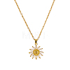 Elegant Brass Clear Cubiz Zirconia Flower Pendant Necklaces GH4498-3