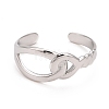 Non-Tarnish 304 Stainless Steel Interlock Knot Shape Open Cuff Ring for Women RJEW-C025-13P-3