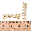 Brass Micro Pave Clear Cubic Zirconia Word HEART Links Connector Charms KK-K002-32D-G-2