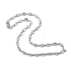 304 Stainless Steel Coffee Bean Chain Necklaces and  Pendant Necklaces Sets NJEW-JN03083-6