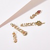 4Pcs 4 Style Eco-Friendly Brass Micro Pave Cubic Zirconia with Glass Pendants KK-SZ0005-79-3