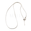 1mm Rack Plating Brass Round Snake Chain Adjustable Slider Necklaces for Women Men MAK-L044-50P-1