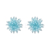 Flower Handmade Glass Seed Beads Stud Earrings EJEW-MZ00680-01-3