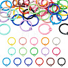  32Pcs 16 Colors Spray Painted Iron Split Key Rings IFIN-TA0001-56-8
