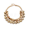 CCB Nuggets Beaded Double Layer Necklaces with Alloy Chains for Women WG24CCD-01-3