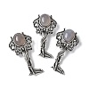 Angel Brass Natural Grey Agate Pendants KK-D361-02AS-17-1