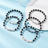 Natural Lava Rock & Cultured Freshwater Pearl Beads Stretch Bracelets for Women BJEW-JB12868-5