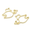 Alloy Open Back Bezel Pendants FIND-L025-02G-2